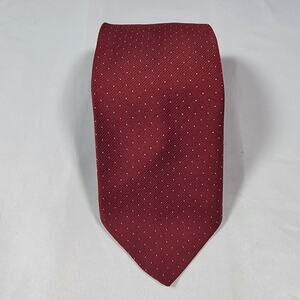 Vintage JC Penney The Mens Shop Burgundy Dacron Polka Dot Tie Classic Office